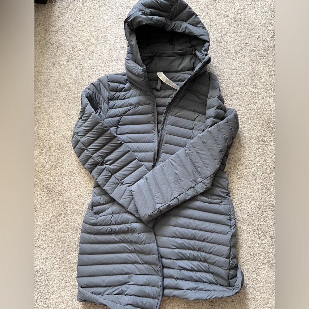 NWOT lululemon athletica Pack It Down Long Jacket in Oil Grey Size 12